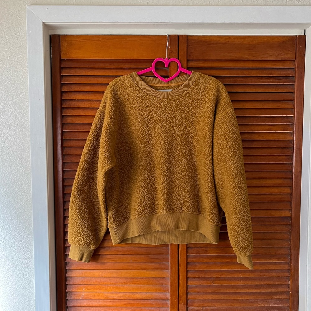 Everlane The ReNew Fleece Oversized Sweatshirt Medium Golden Brown